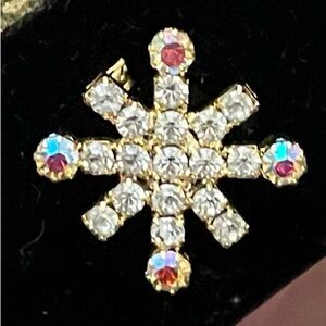 3 for $15 rhinestone pastel snowflake pin
